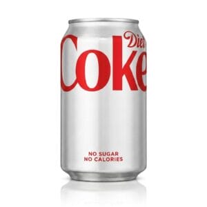 Diet Coke 12 oz can, chilled, served at Aladdin Mediterranean Cuisine in Houston